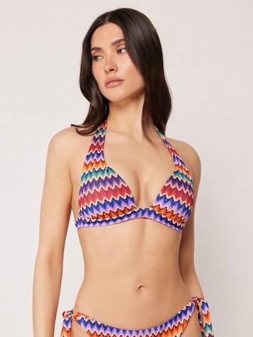 CALZEDONIA Triangel Bikinitop 'Vibrant Chevron' in Mischfarben: Vorderseite