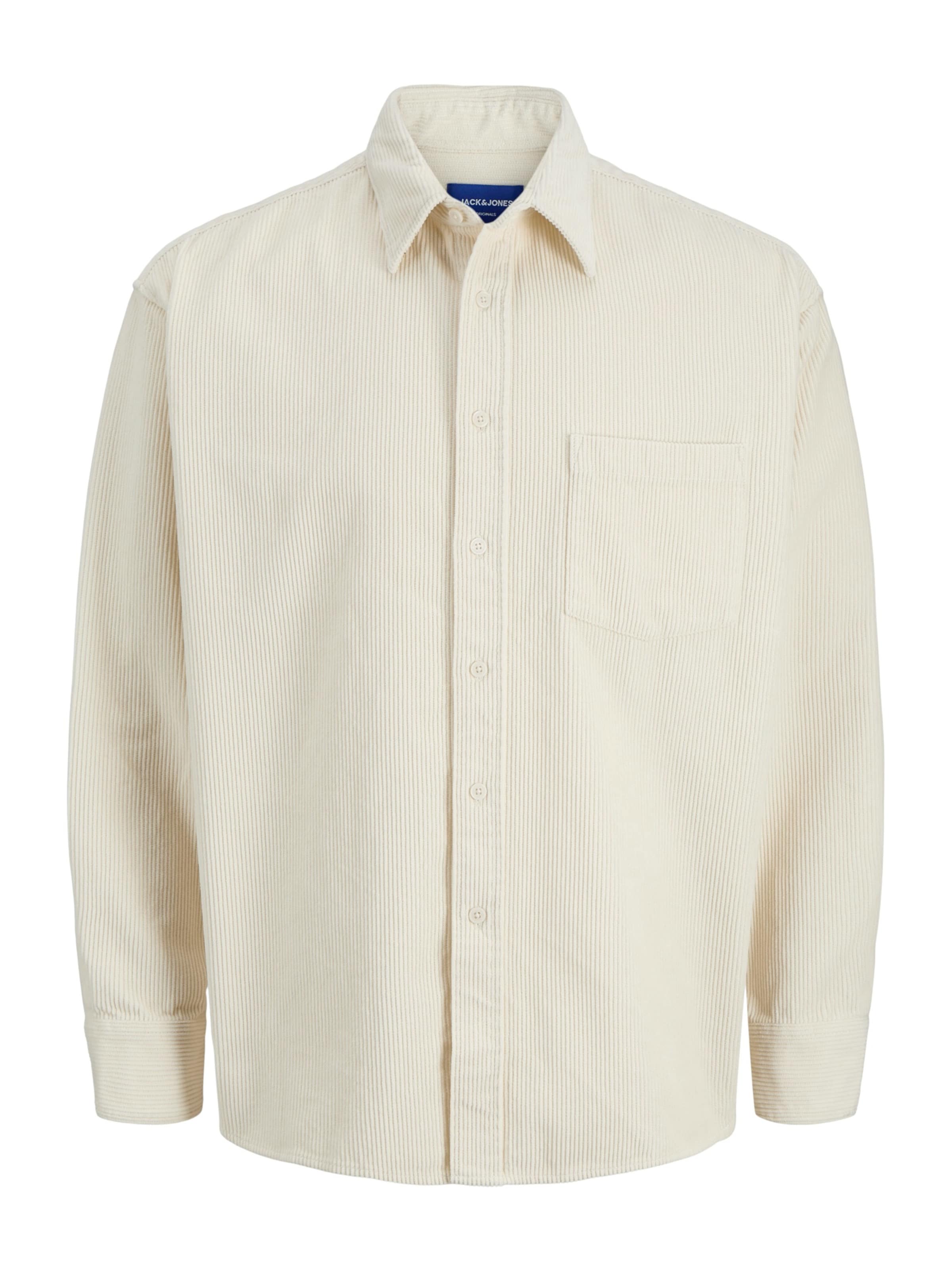 JACK & JONES Comfort fit Button Up Shirt 'JORInwood' in White: front