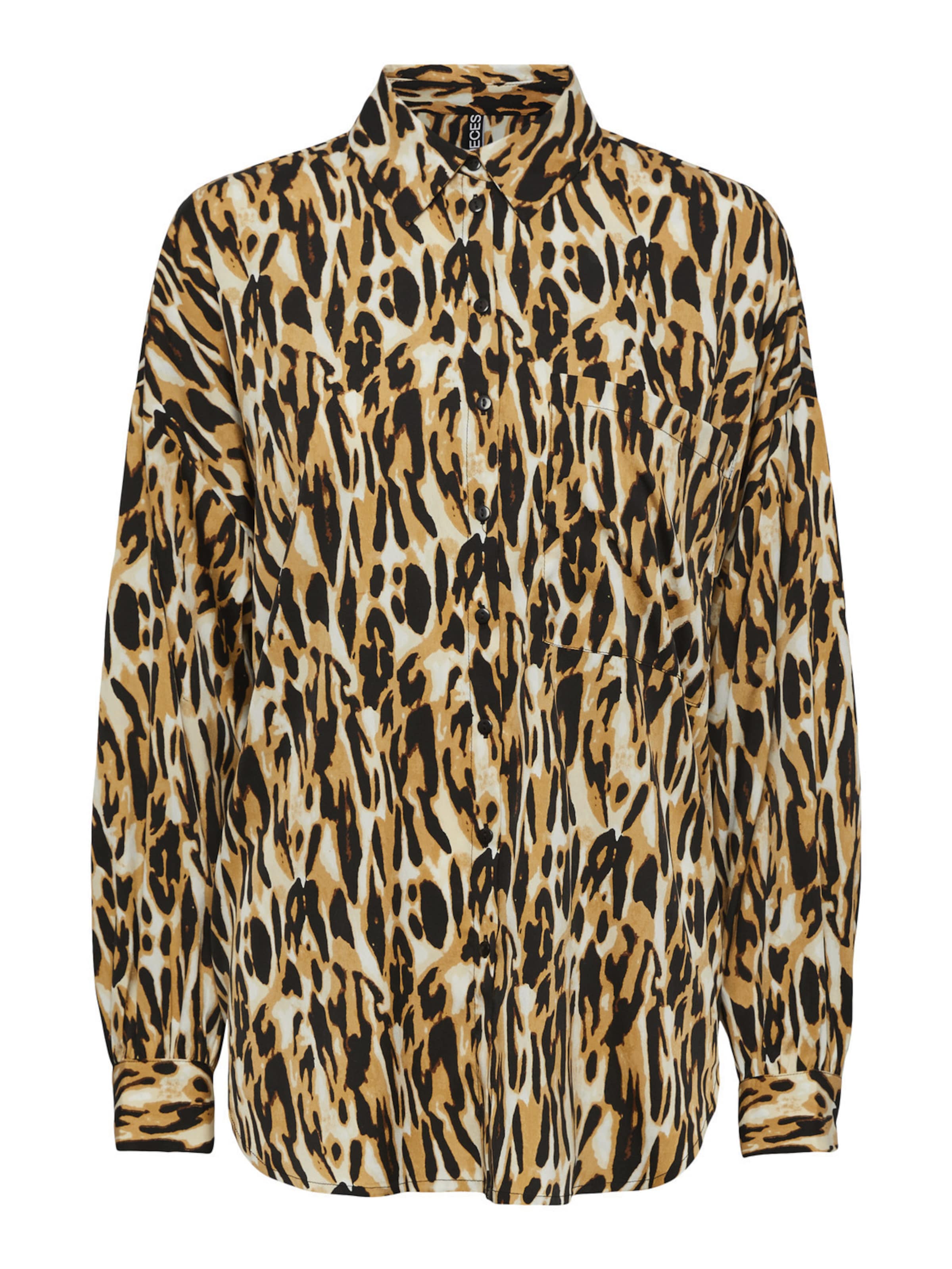 PIECES Curve Bluse 'Josi' i brun: forside