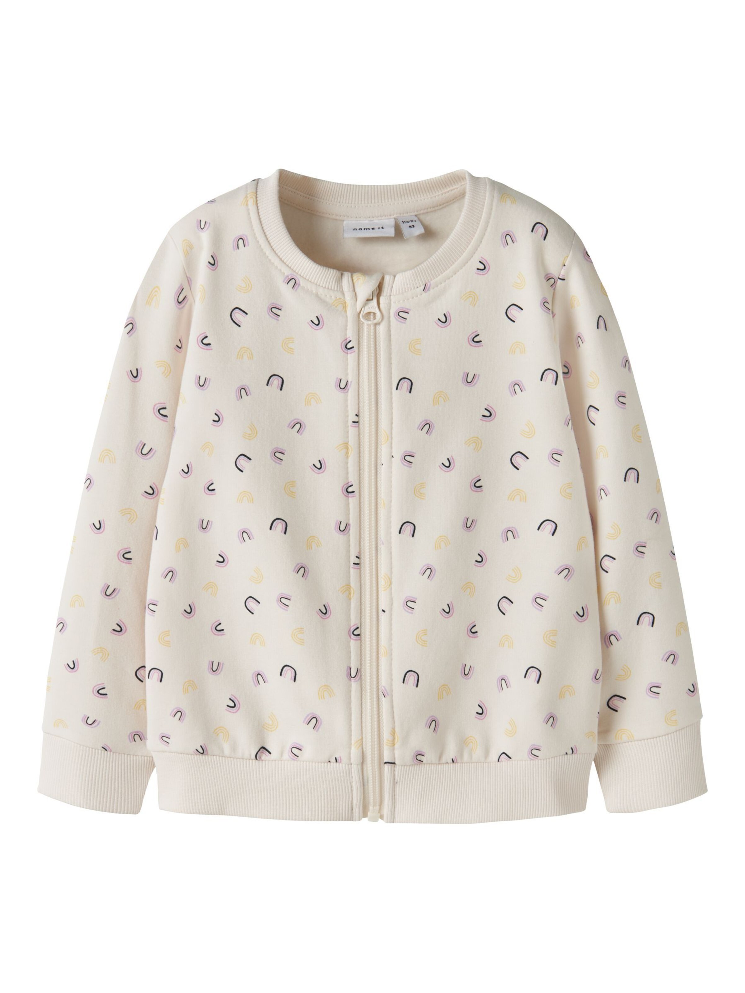 NAME IT - Sudadera con cremallera en blanco: frente