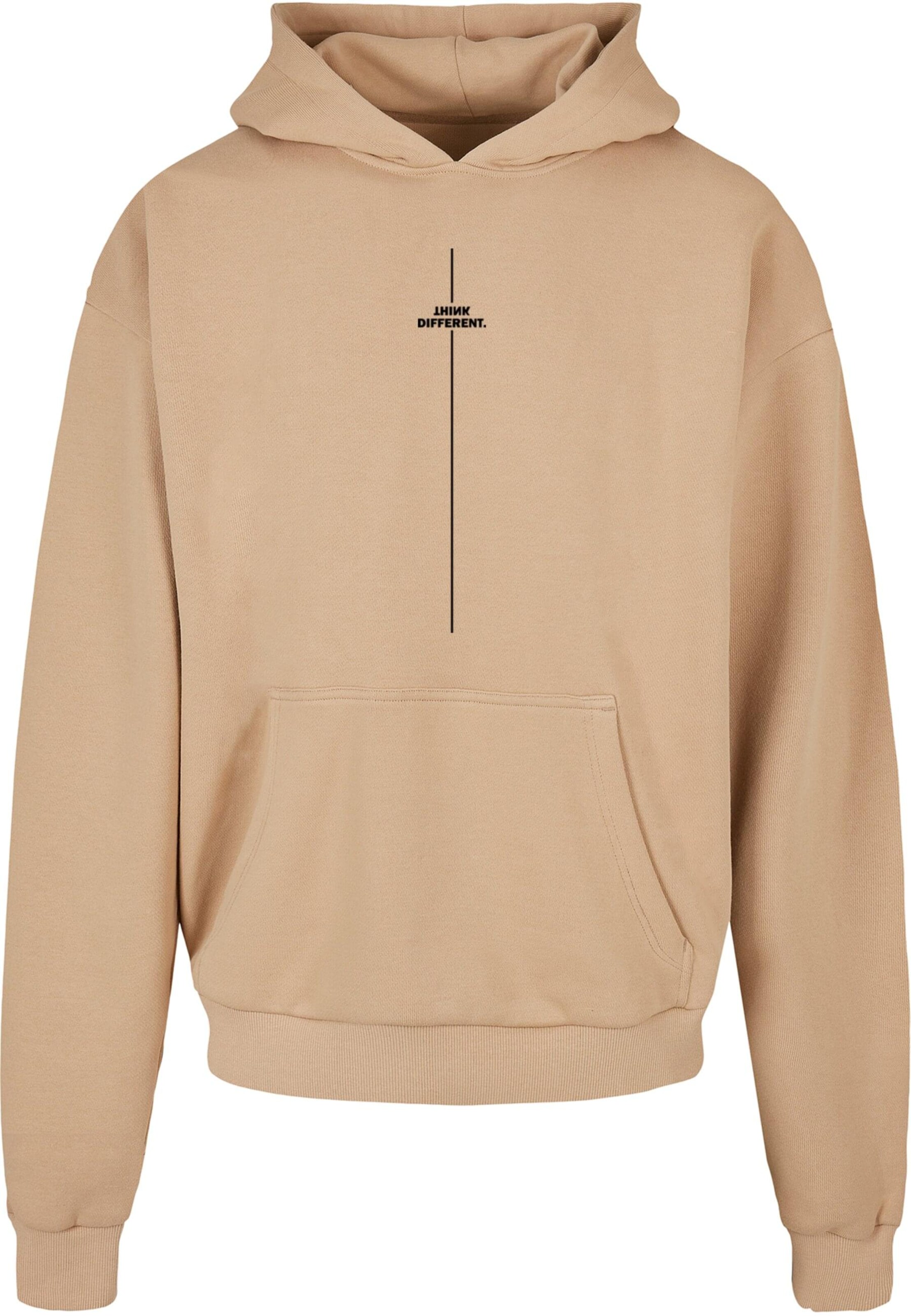 Merchcode Sweatshirt 'Think Different' in Beige: Vorderseite