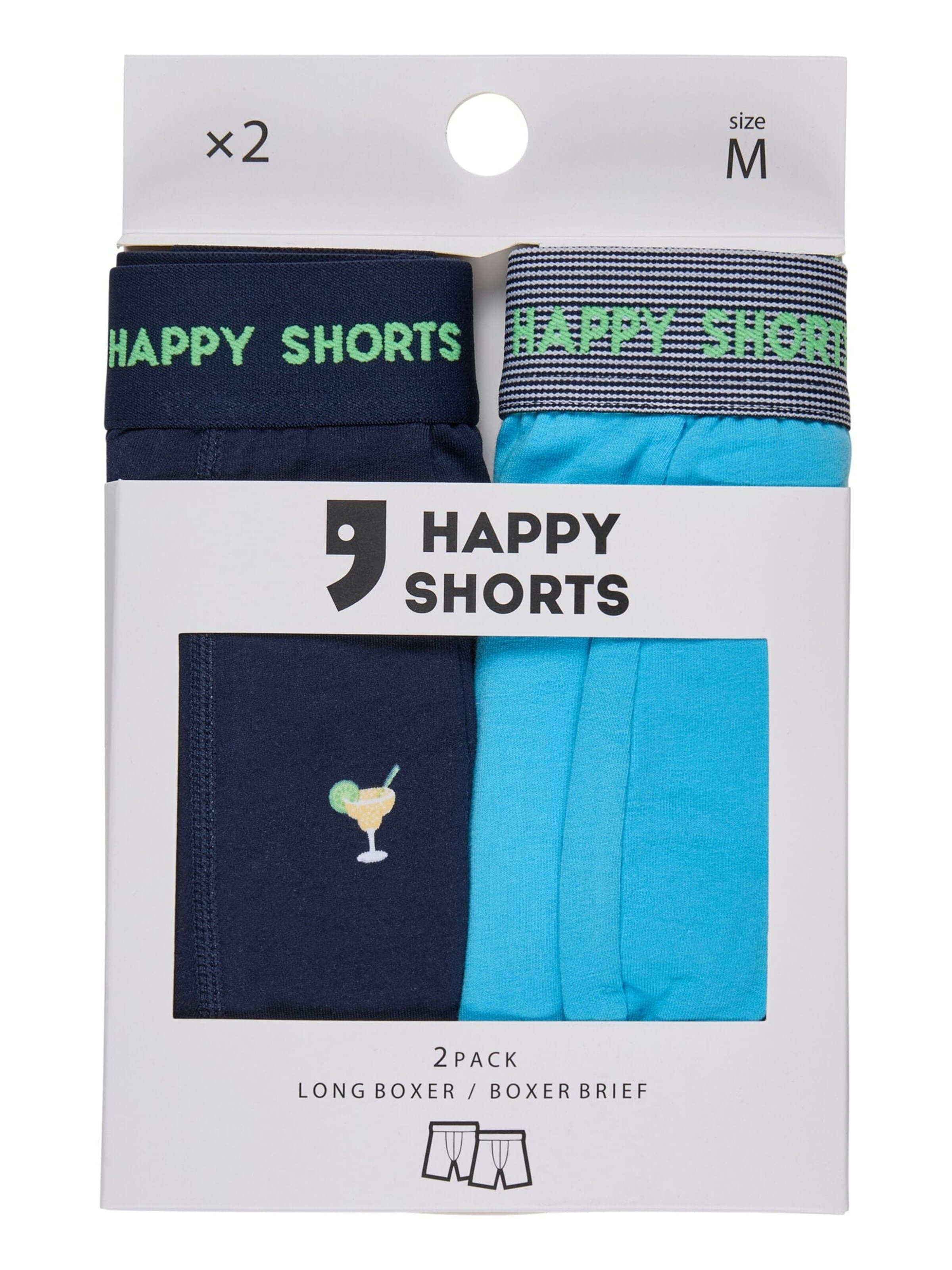 Happy Shorts Boxer shorts '2 Happy Shorts Jersey Trunk Long Men's Boxer Shorts Pant' in Mixed colours