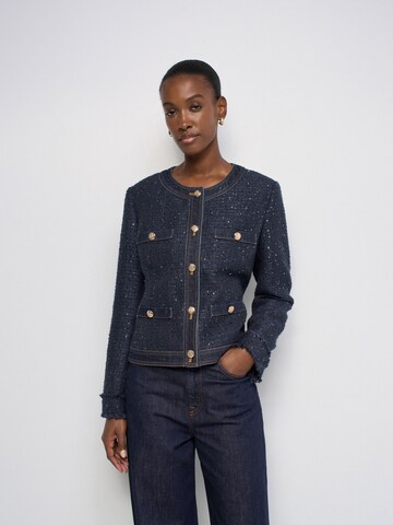 Salsa Jeans Tussenjas in Blauw: voorkant