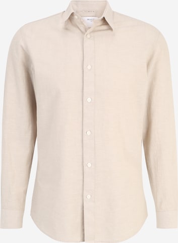 Slim fit Camicia di SELECTED HOMME in beige: frontale