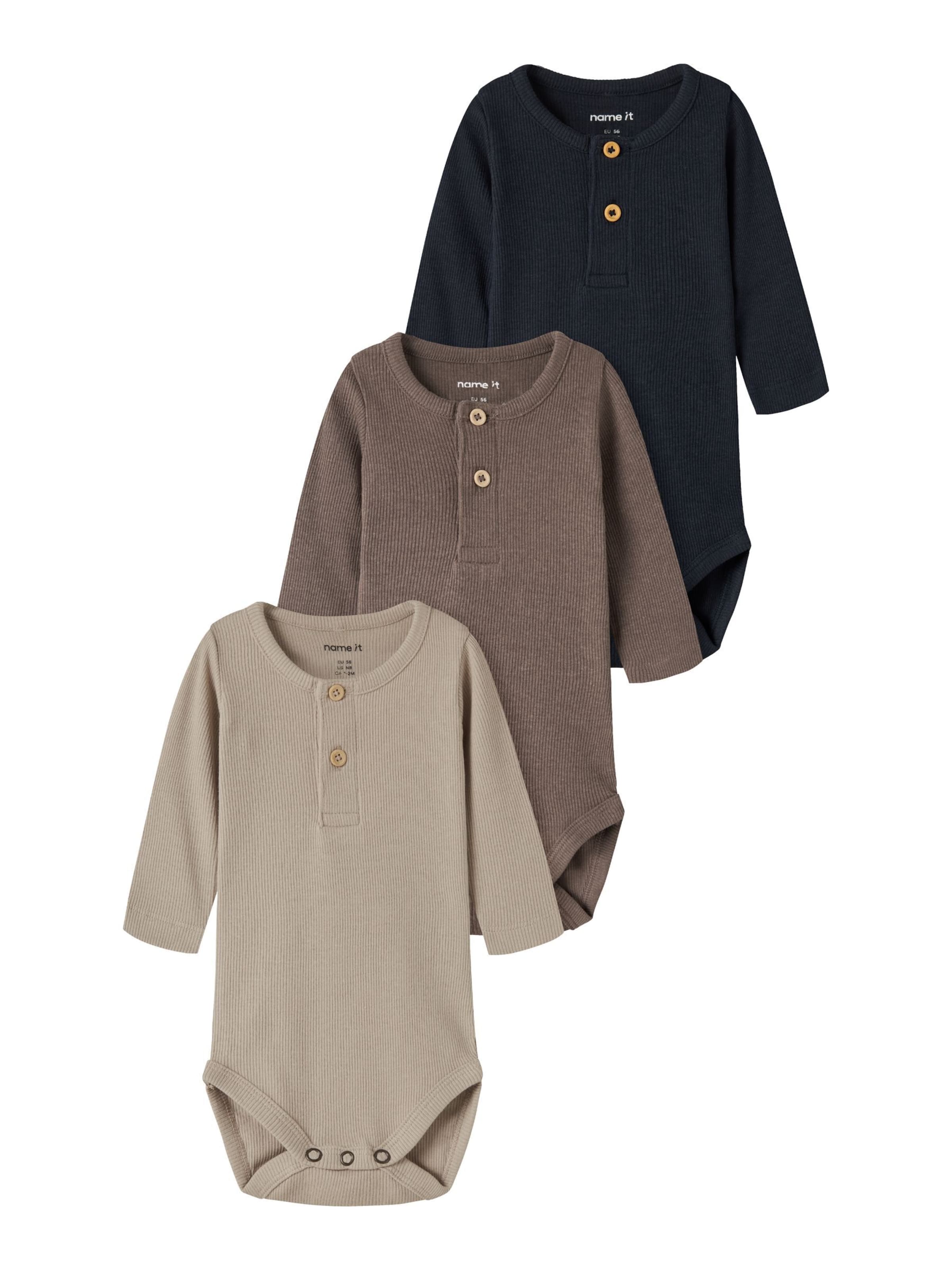 NAME IT - Pijama entero/body en beige: frente