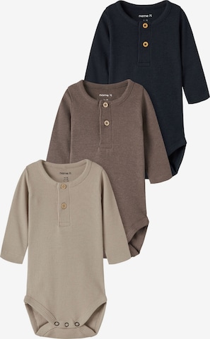 NAME IT - Pijama entero/body en beige: frente