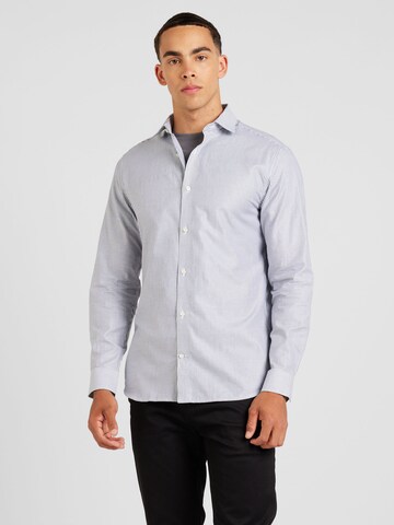 JACK & JONES Slim fit Button Up Shirt 'JPRBLAPARKER' in Blue: front