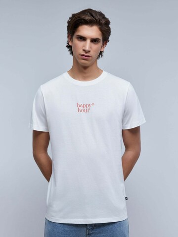 Scalpers T-Shirt 'Happy' in Weiß