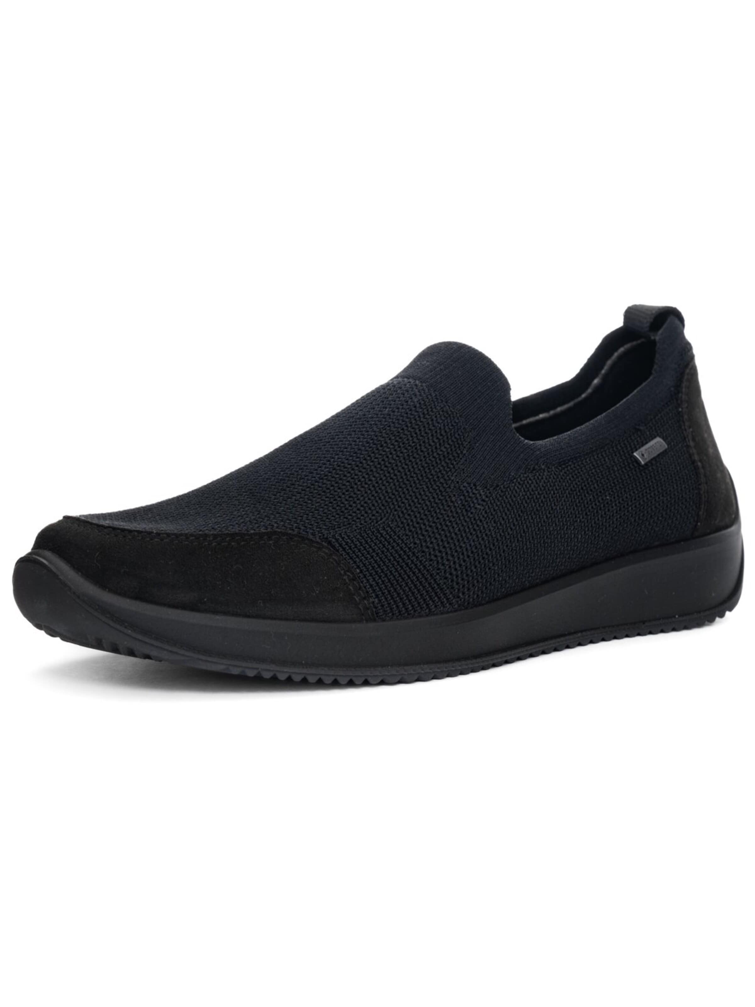 ARA Slip-on 'Sportlicher Slipper Damen 1254054-01 Echtleder in schwarz' in Zwart: voorkant
