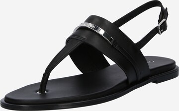 Calvin Klein T-bar sandals in Black: front