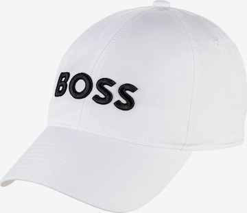 Casquette BOSS en blanc : devant