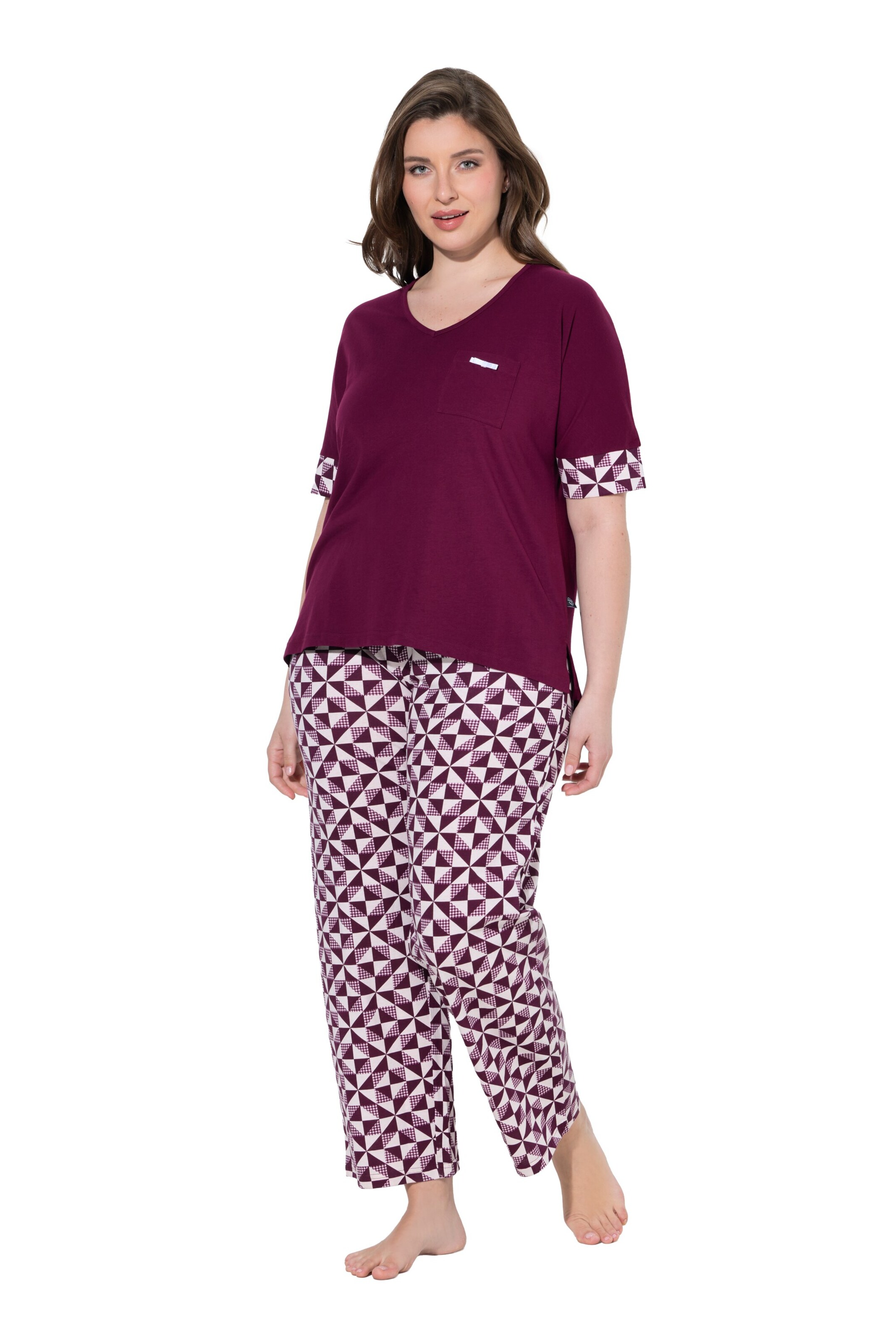 Ulla Popken Pyjamabroek in Rood: voorkant
