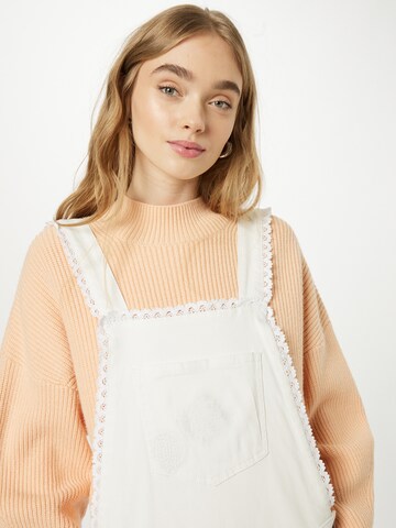 Cream Regular Overalls 'Alexi' in White