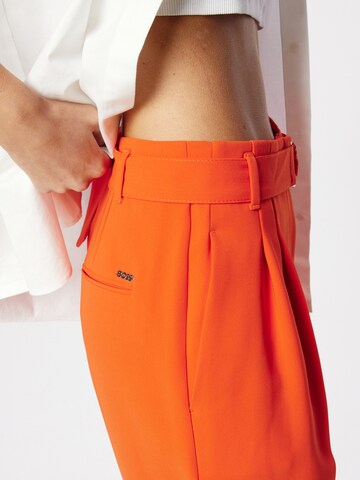 BOSS Regular Pleat-Front Pants 'Tapiah' in Orange