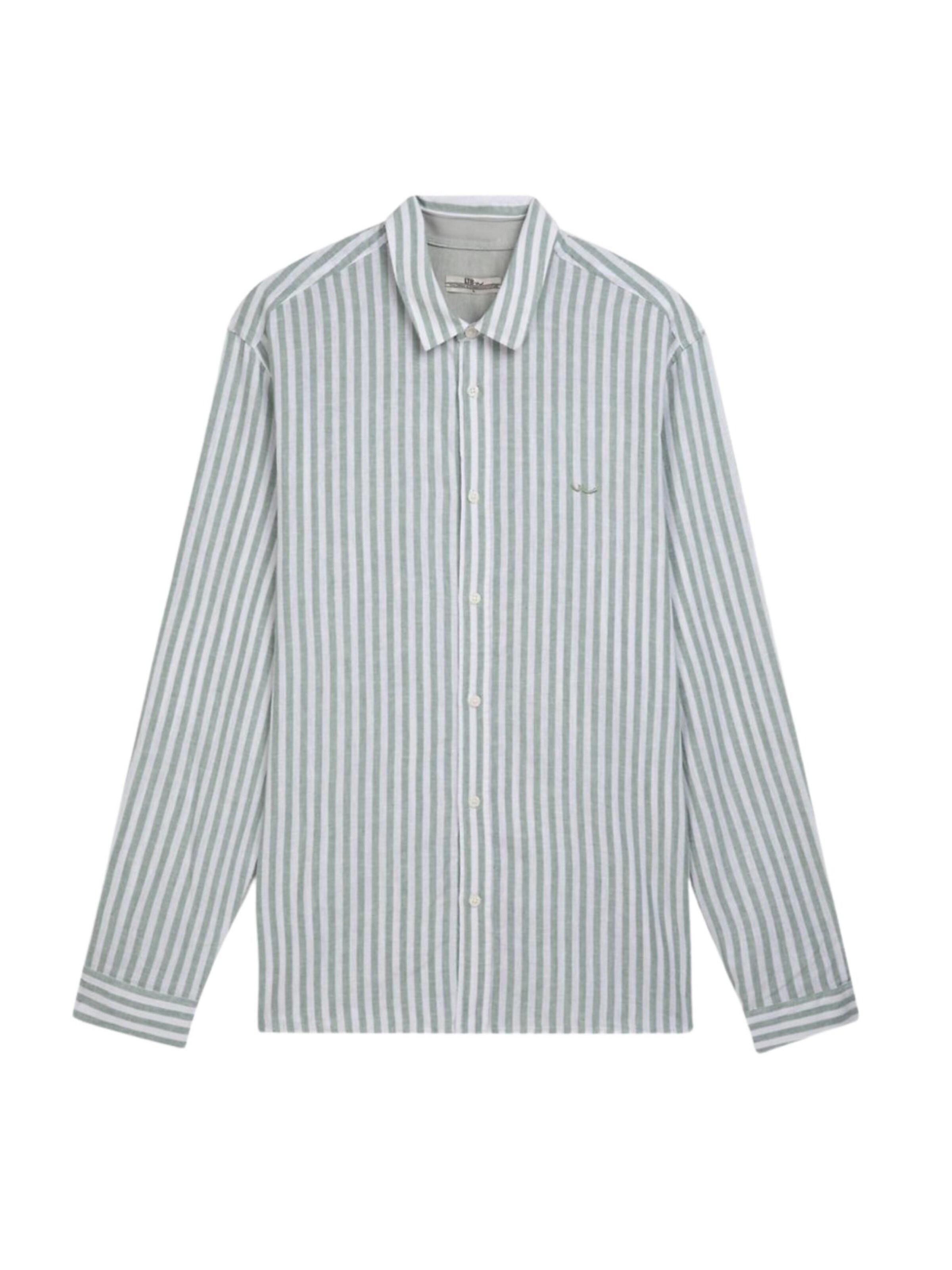 Camicia 'LTB Jeans Herrenhemd mit Streifenmuster und Print' di LTB Jeans in verde: frontale