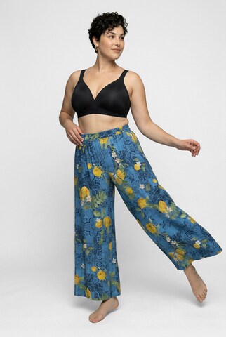 Ulla Popken Wide leg Broek in Blauw