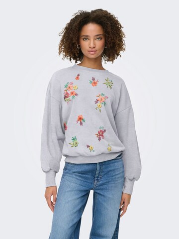 ONLY Sweatshirt 'ONLBROOKE' in Grau: Vorderseite