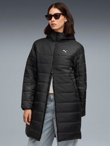 PUMA Übergangsjacke 'Puma Ess Hooded Padded Parka'‌‌‌‌‌ in Schwarz