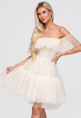 Ombre Cocktailkleid in Weiß: Vorderseite