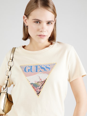 Maglietta 'FUJI' di GUESS in beige