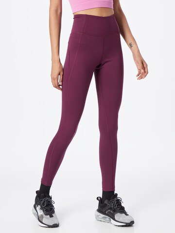 Girlfriend Collective - Skinny Calças de desporto em roxo: frente