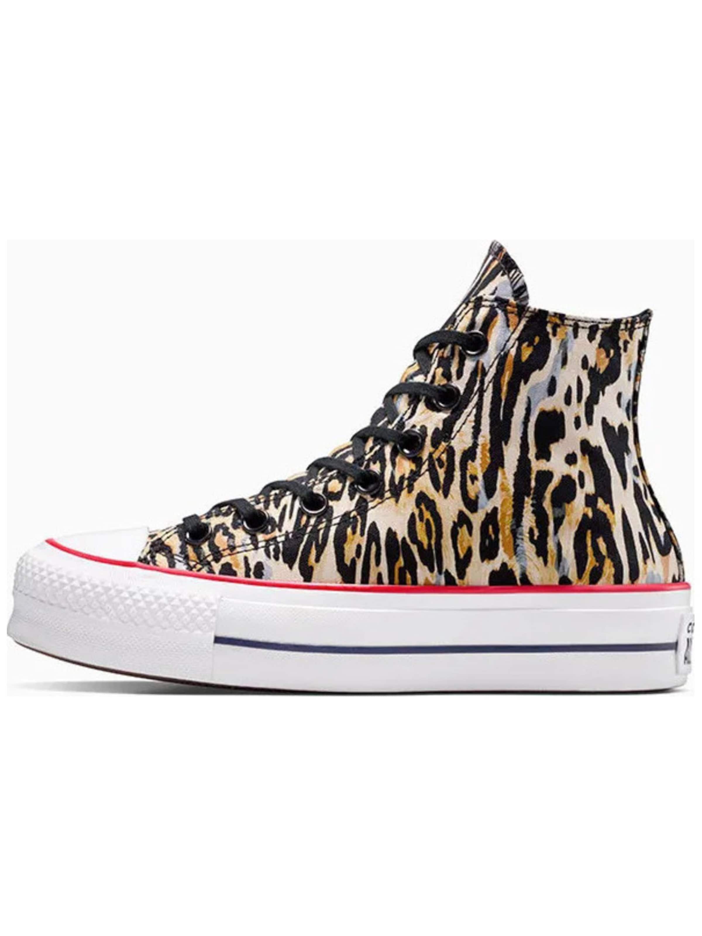 CONVERSE Sneaker low 'Converse Chuck Taylor All Star Lift Platform Leopard'‌‌‌ in Braun