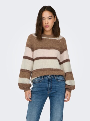 ONLY Sweater 'ELENA' in Brown: front