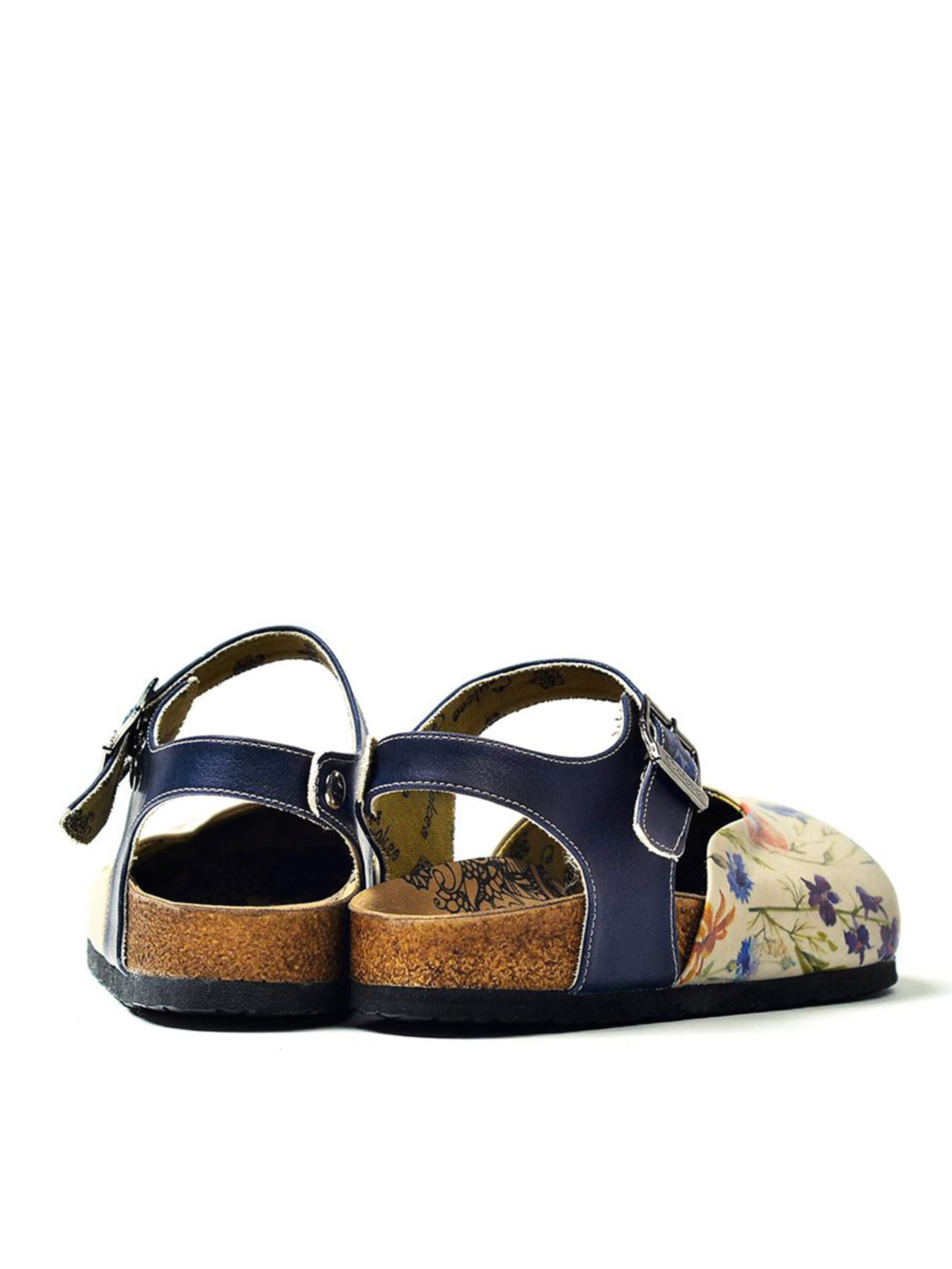 GobySandale 'Women shoes Goby-Calceo sandals CEO1604 with flowers' - bijela boja