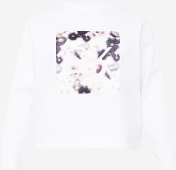 Bluză de molton de la Calvin Klein Curve pe alb: față