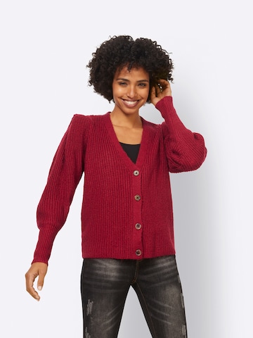 Cardigan heine en rouge : devant