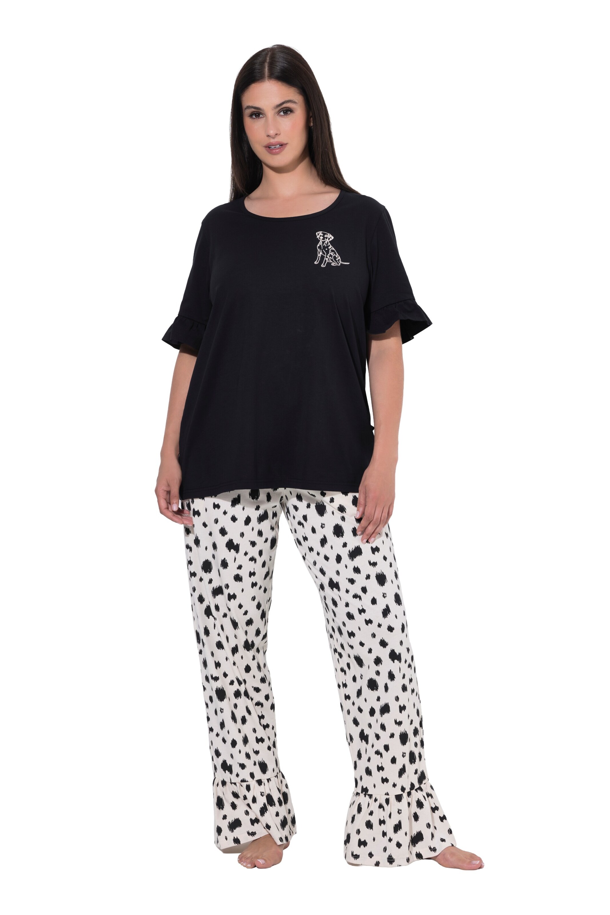 Ulla Popken Pajama in Black: front