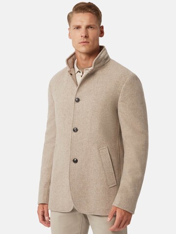 Boggi Milano Between-Seasons Coat 'Caban' in Beige: front