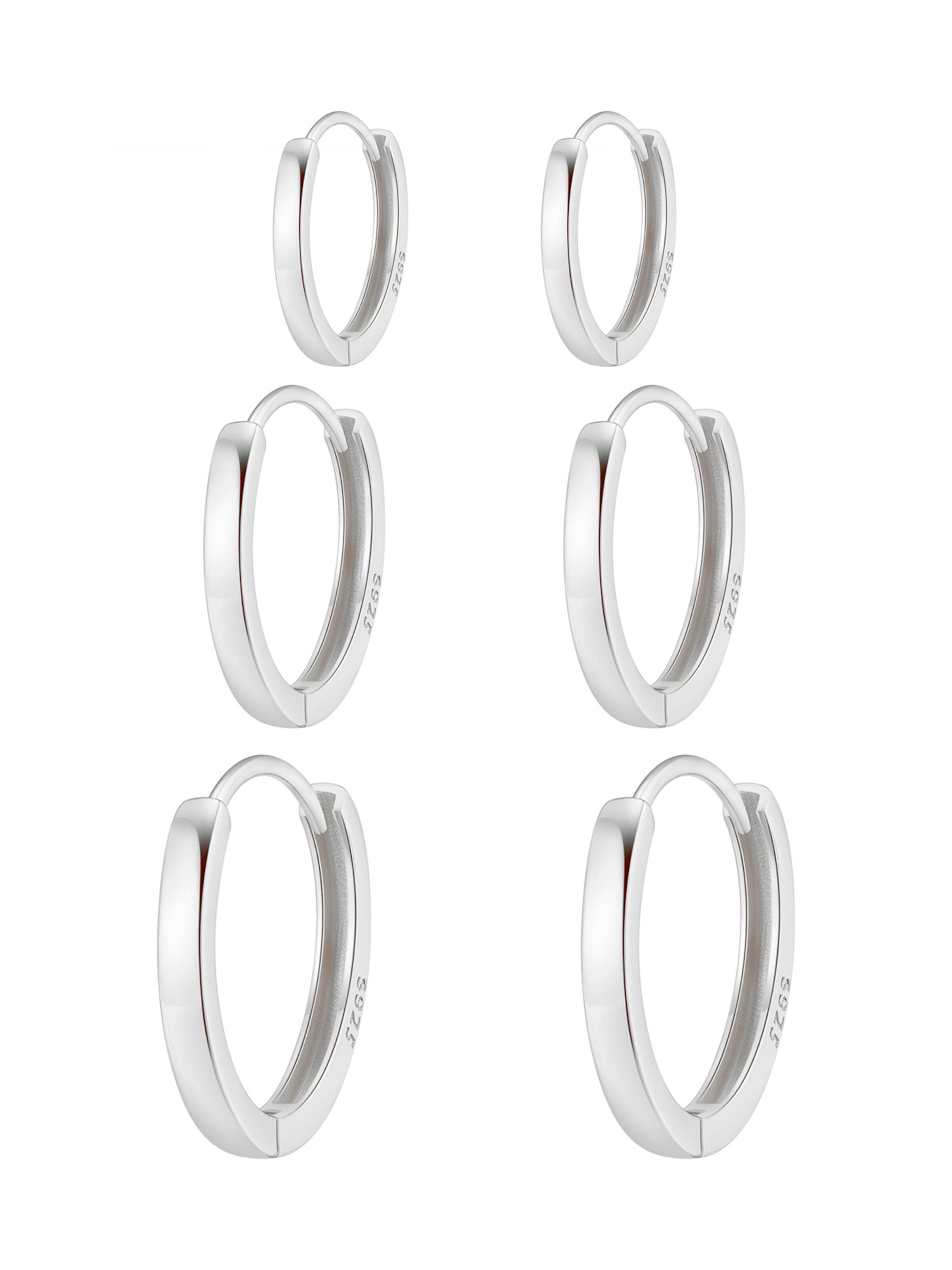 Boucles d'oreilles 'Classic Trio' Hey Happiness en argent : devant