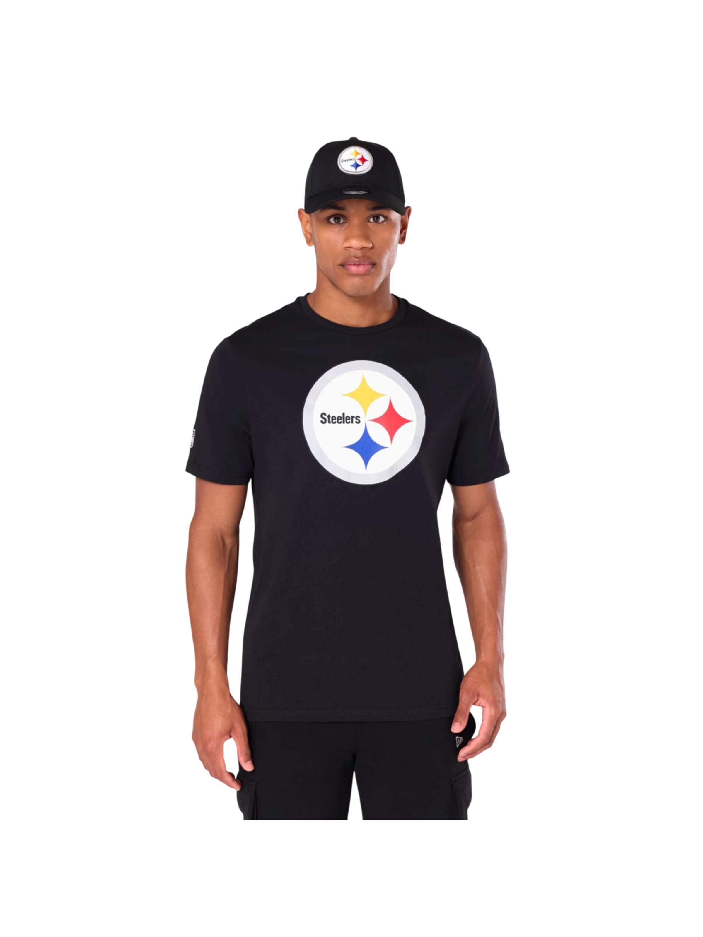 NEW ERA Shirt 'NFL Pittsburgh Steelers Logo' in Black: front