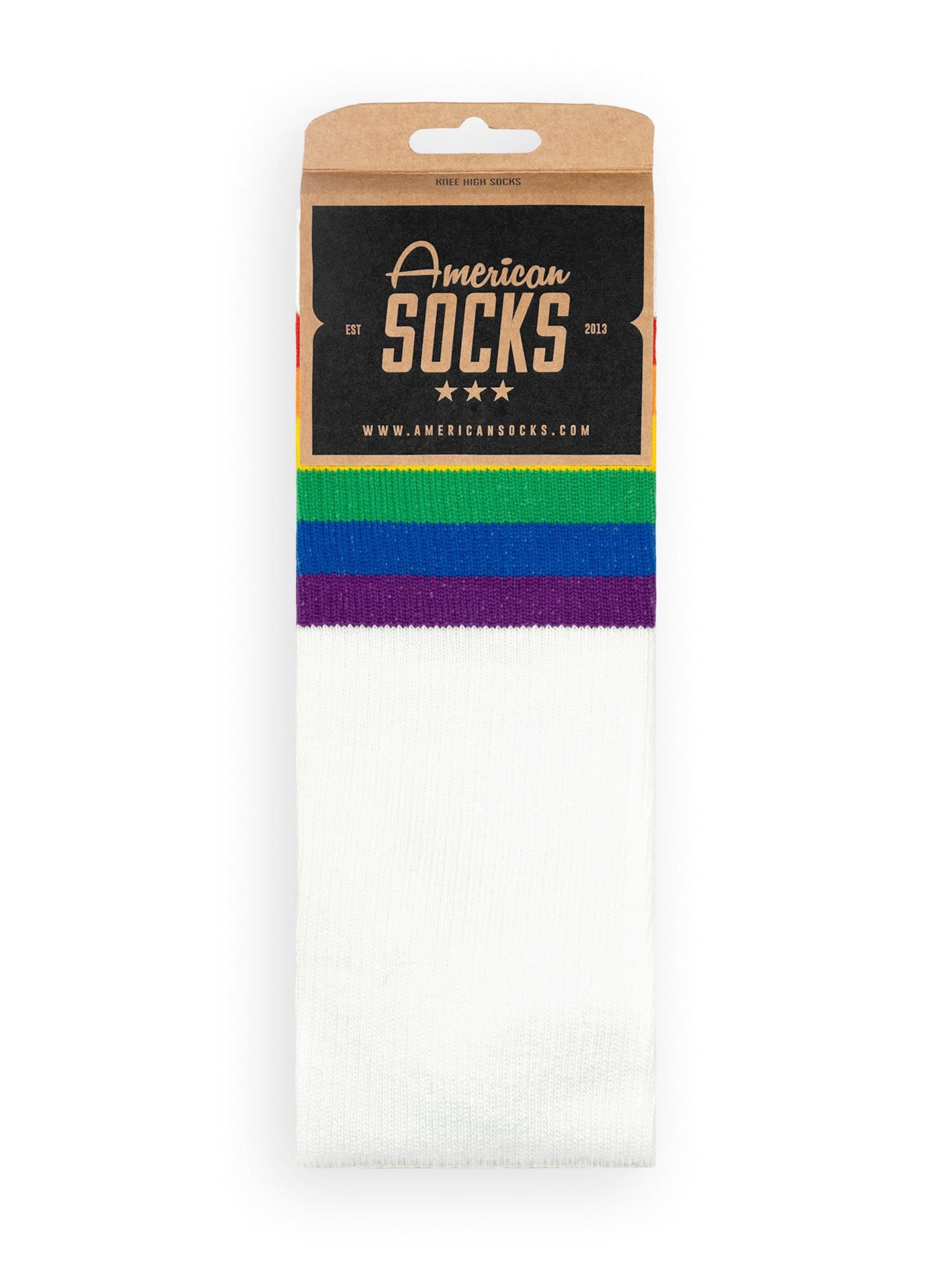 Chaussettes montantes 'Rainbow Pride' American Socks en blanc