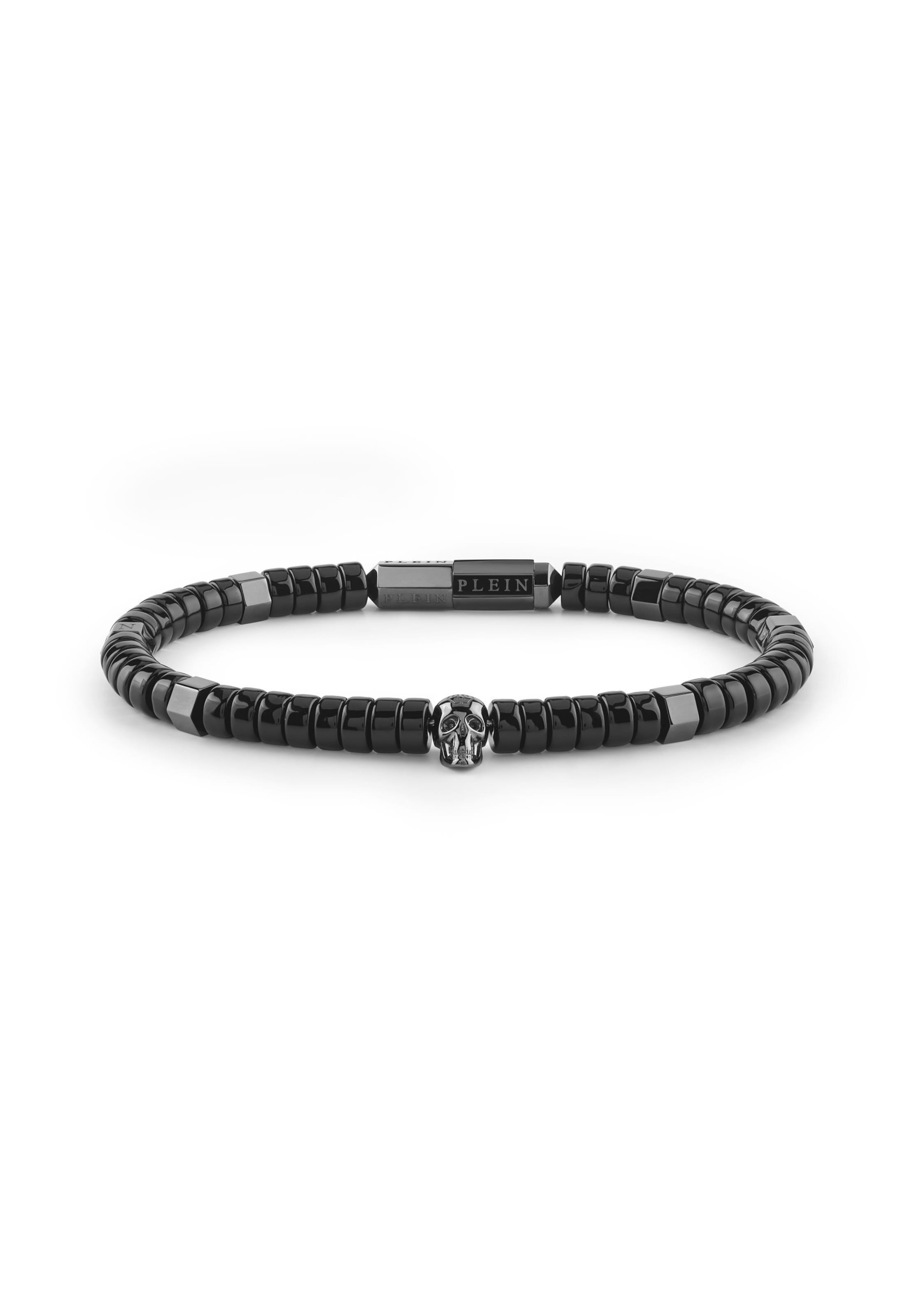 Braccialetto 'ENIGMA' di Philipp Plein Jewellery in nero: frontale