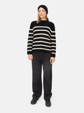 CAMEL ACTIVE Strickpullover mit Streifen in Schwarz