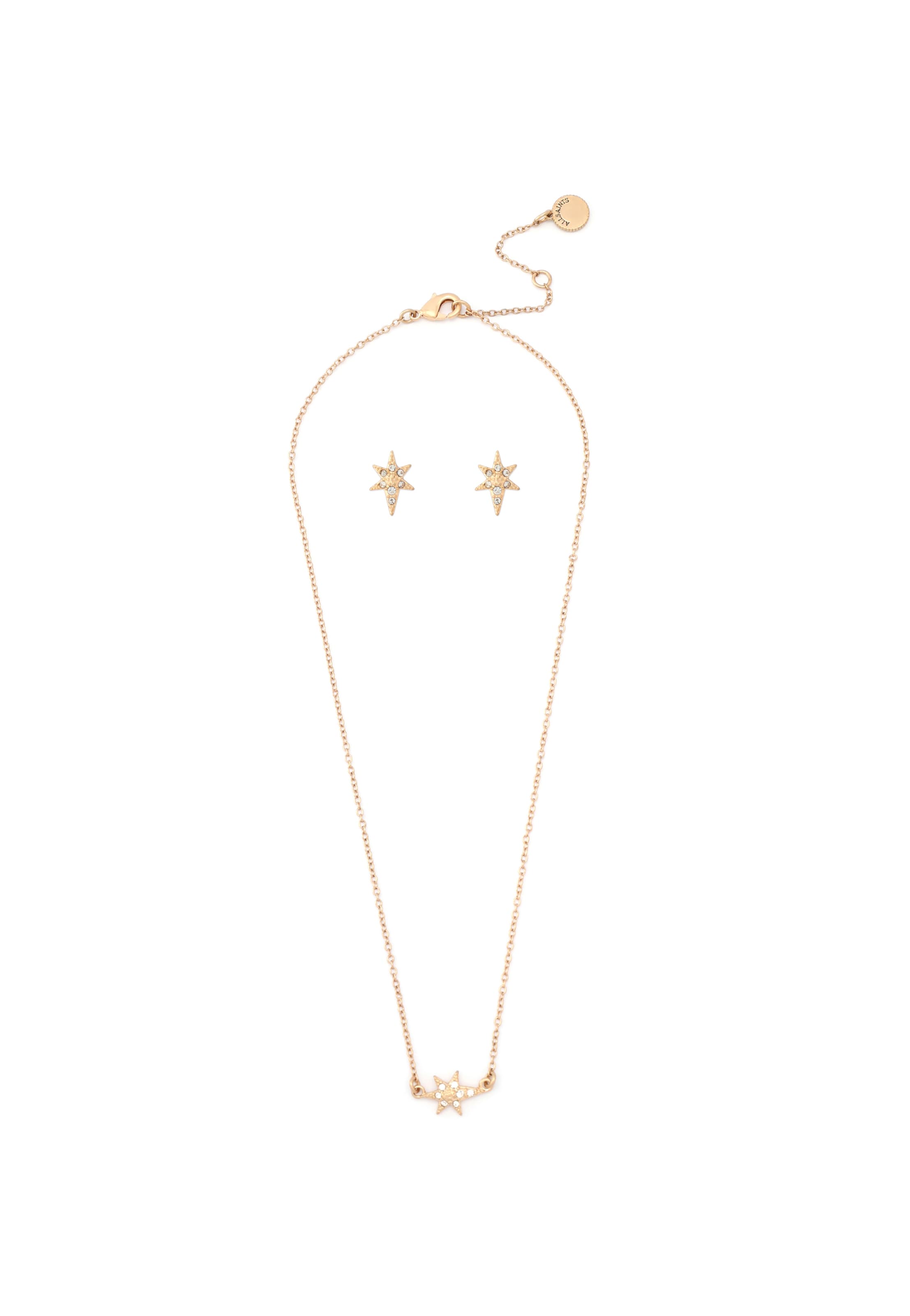 AllSaints Αλυσίδα 'Celestial Pavé' σε χρυσό: μπροστά