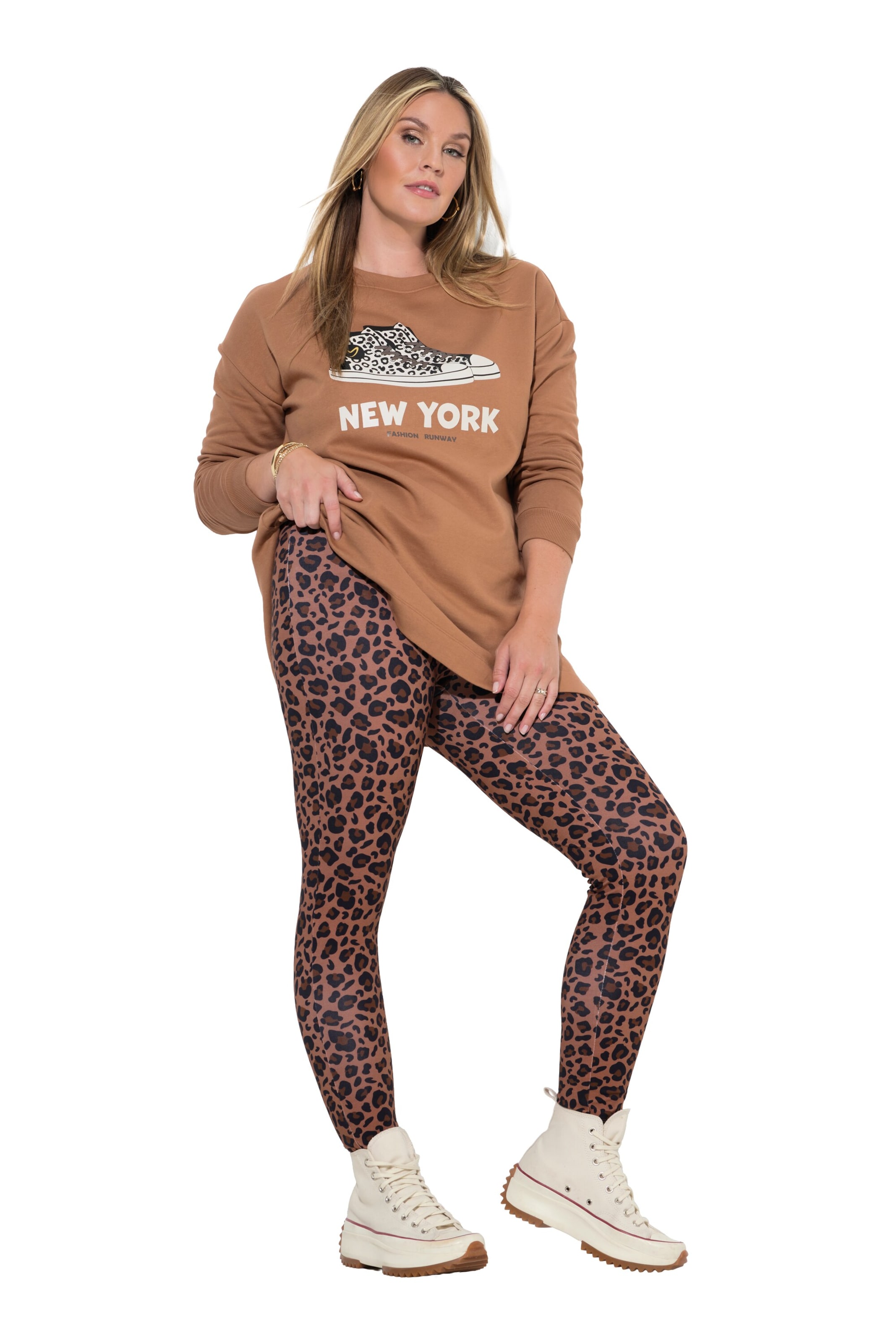 MIAMODA Skinny Leggings in Bruin: voorkant