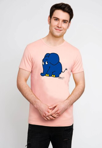 LOGOSHIRT T-Shirt 'Die Sendung mit der Maus - Elefant' in Pink: Vorderseite