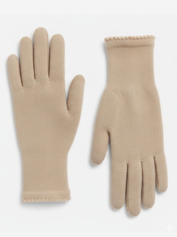 Il Lanificio Vingerhandschoenen 'Kaschmirhandschuhe – Mittelgrau' in Beige: voorkant