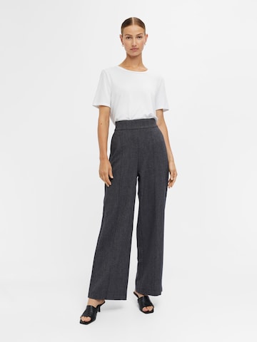 OBJECT Wide leg Pleat-Front Pants 'GINE' in Grey