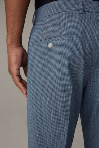 STRELLSON Slim fit Pleated Pants 'Kynd' in Blue