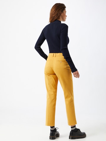 BRAX Slim fit Pleated Pants 'Mara' in Yellow