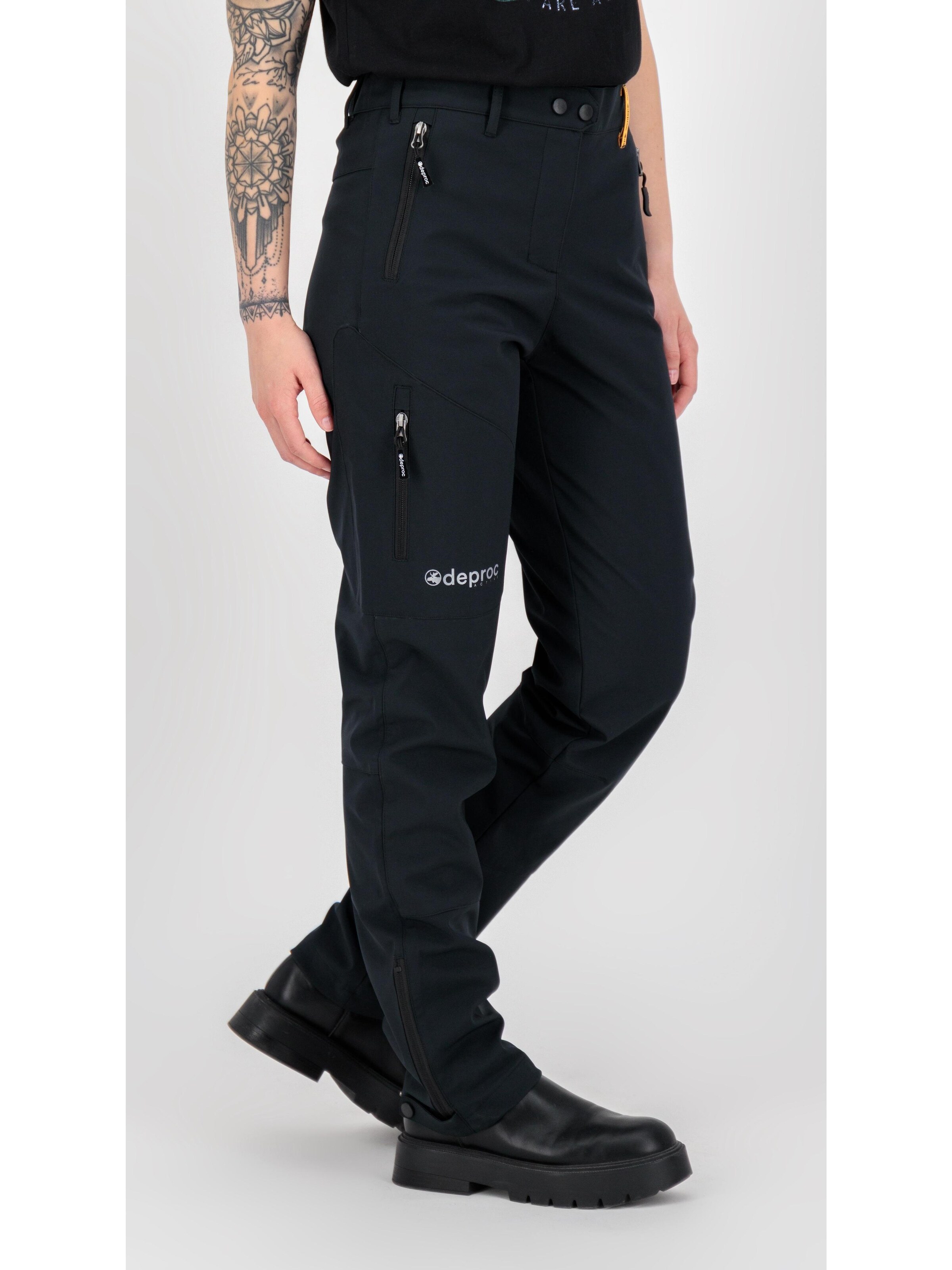 deproc Slimfit Outdoorhose 'STERLING'‌‌‌‌ in Schwarz