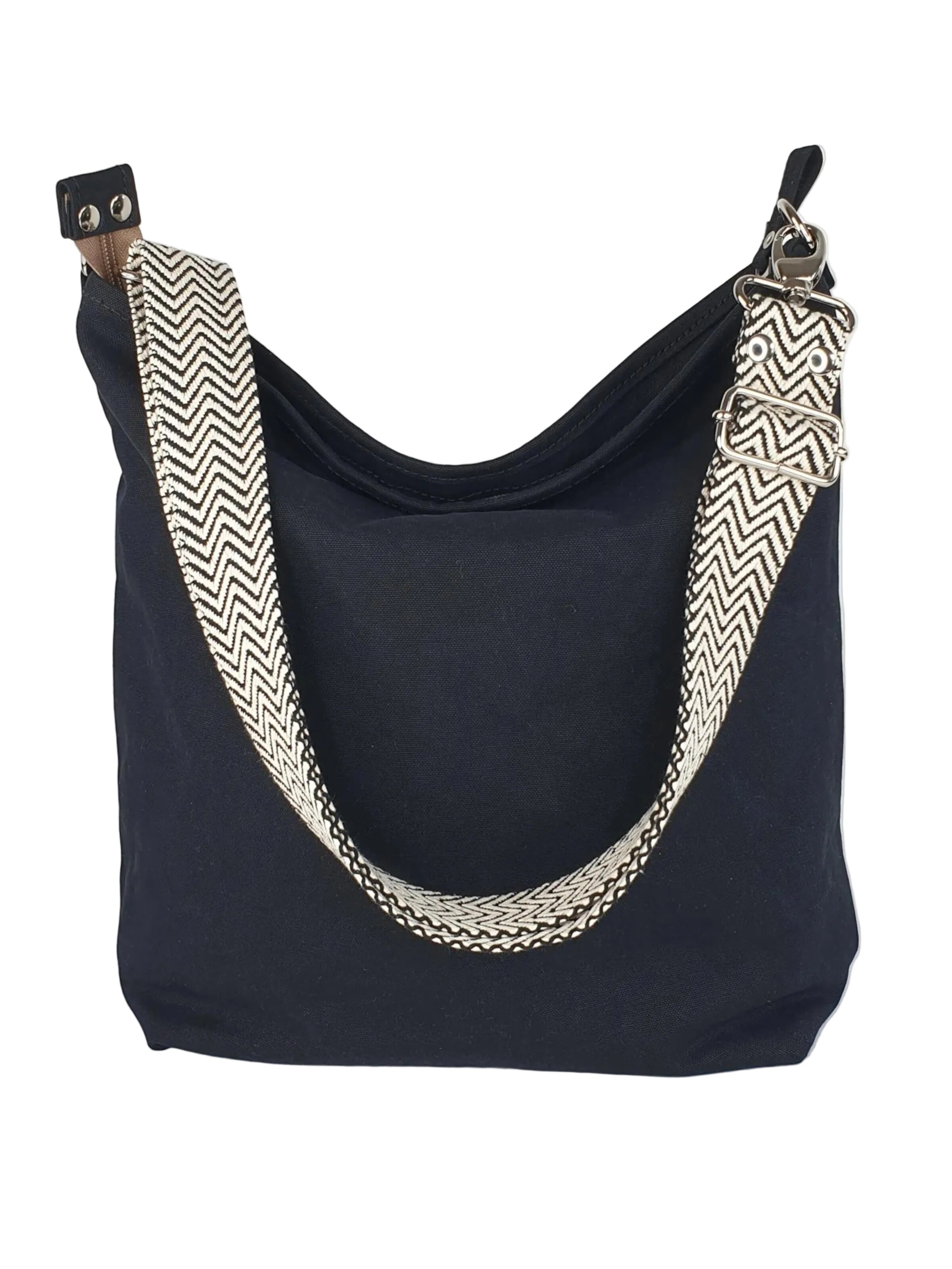 SANUMI Crossbody Bag 'Canvas Hobobag' in Black