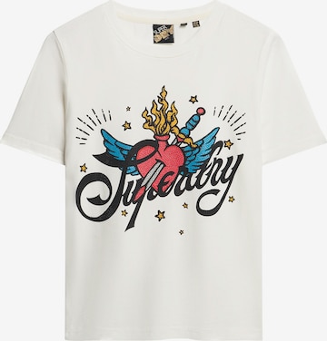 Superdry T-Shirt 'Tattoo' in Weiß: predná strana
