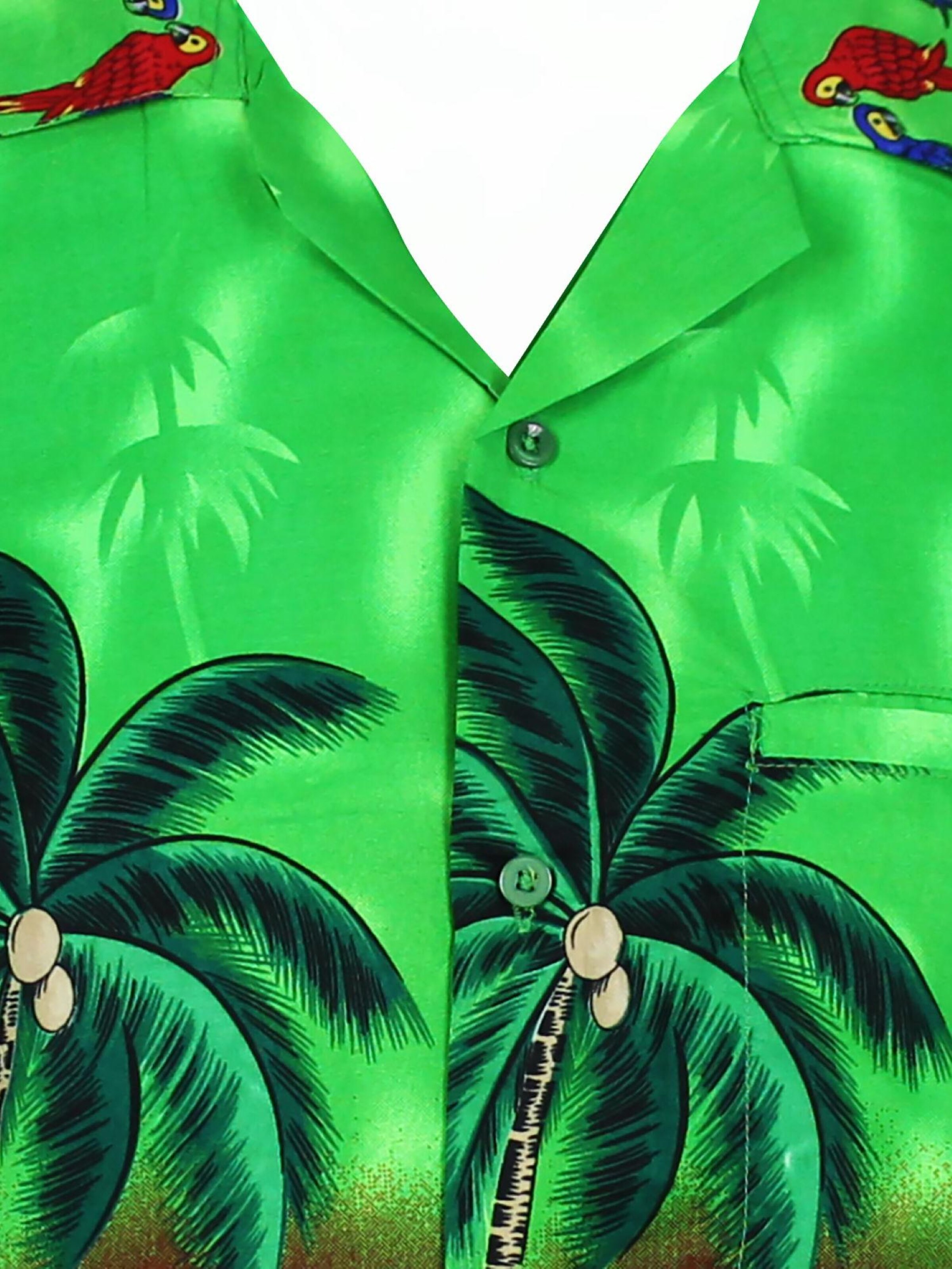 King Kameha Shirt 'Parrot' in Green
