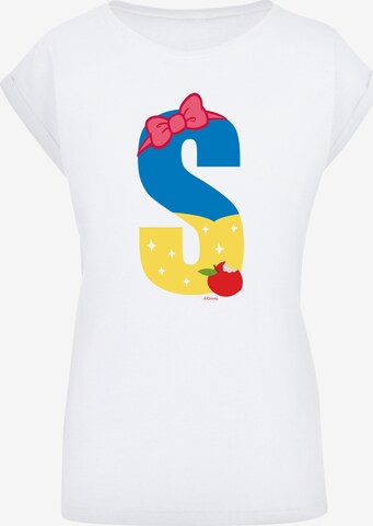 Maglietta 'Disney Alphabet S Is For Snow White Schneewittchen' di F4NT4STIC in bianco: frontale