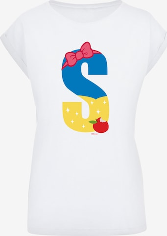 T-shirt 'Disney Alphabet S Is For Snow White Schneewittchen' F4NT4STIC en blanc : devant